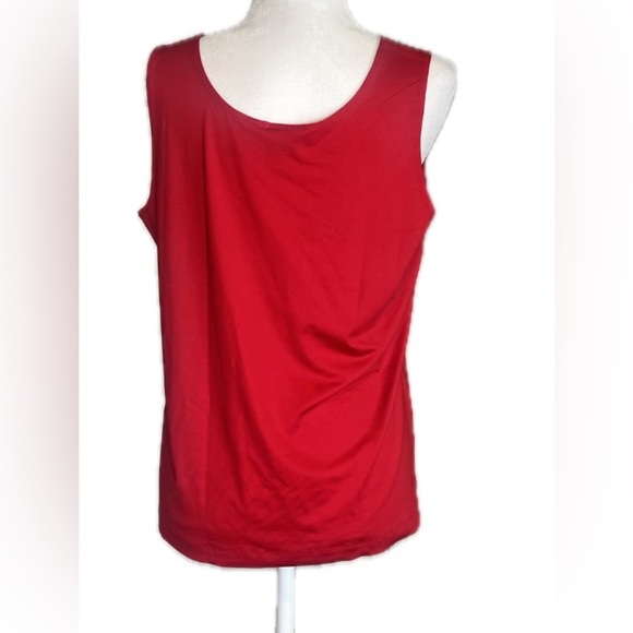 Chico’s red microfiber sleeveless tank top size 2 or L Large 12 Twelve - Picture 5 of 10